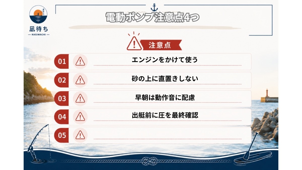 電動ポンプ注意点4つの図解
