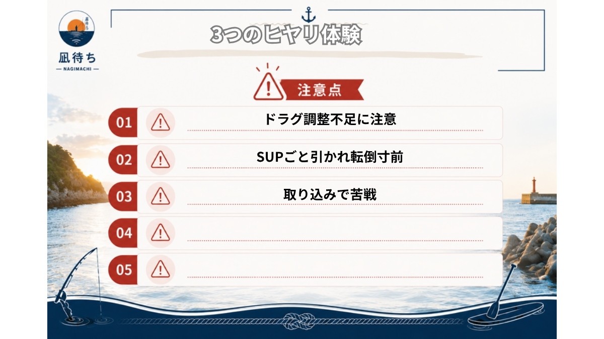 SUPでブリと格闘した際の3つのヒヤリ体験