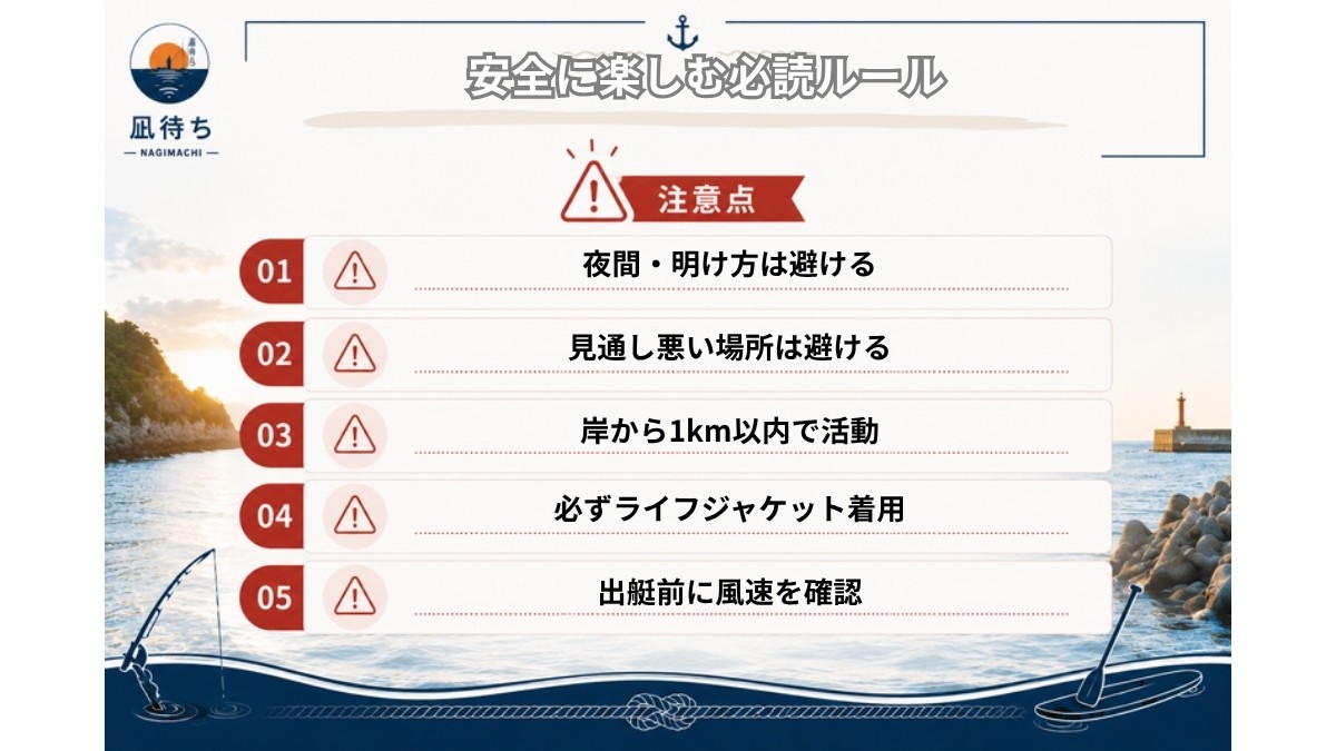 SUPフィッシング安全に楽しむ必読ルール5つ