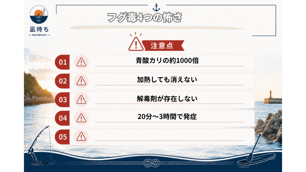 フグ毒テトロドトキシンが怖い4つの理由の図解
